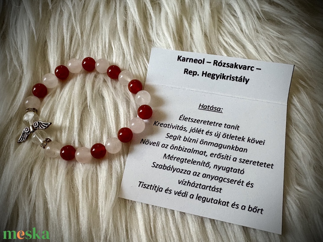Karneol-Rózsakvarc-Hegyikristály ásvány karkötő - ékszer - karkötő - ásványkarkötő - Meska.hu Karneol-Rózsakvarc-Hegyikristály ásvány karkötő - ékszer - karkötő - ásványkarkötő - Meska.hu