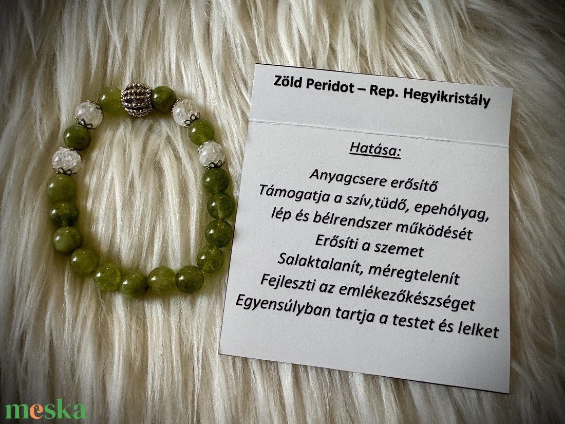 Peridot - Roppantott Hegyikristály Ásvány karkötő - ékszer - karkötő - ásványkarkötő - Meska.hu Peridot - Roppantott Hegyikristály Ásvány karkötő - ékszer - karkötő - ásványkarkötő - Meska.hu