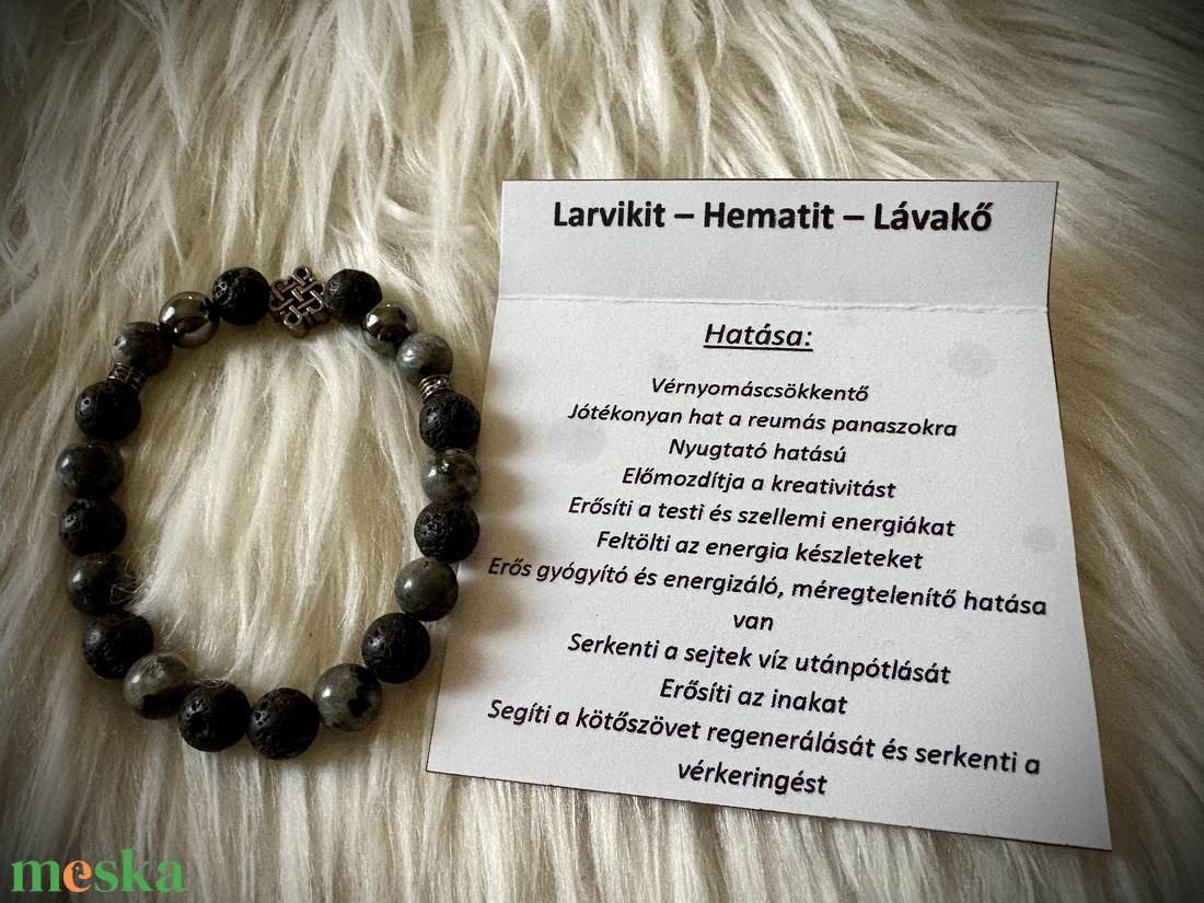 Larvikit - Hematit - Lávakő Ásvány karkötő - ékszer - karkötő - ásványkarkötő - Meska.hu Larvikit - Hematit - Lávakő Ásvány karkötő - ékszer - karkötő - ásványkarkötő - Meska.hu
