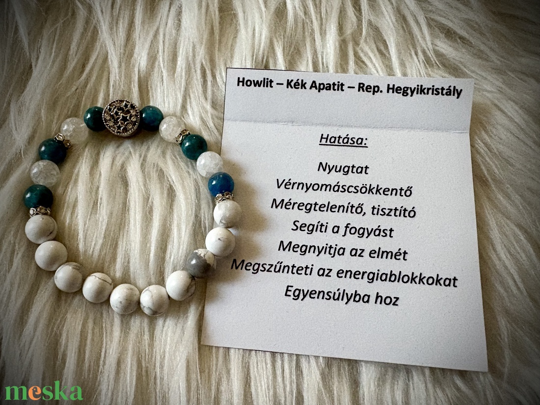 Howlit - Kék Apatit - Repesztett Hegyikristály Ásvány karkötő - ékszer - karkötő - ásványkarkötő - Meska.hu Howlit - Kék Apatit - Repesztett Hegyikristály Ásvány karkötő - ékszer - karkötő - ásványkarkötő - Meska.hu