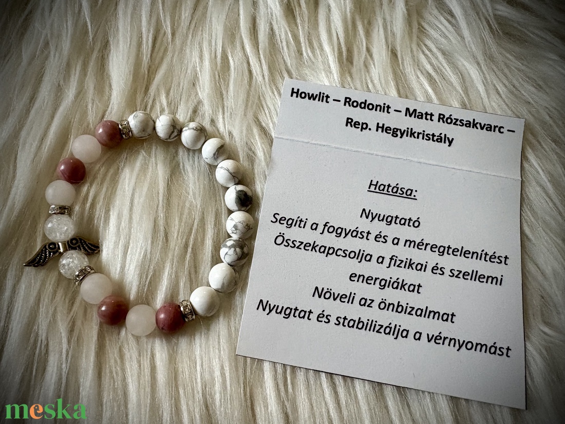 Howlit - Rodonit - Matt Rózsakvarc - Rep. Hegyikristály Ásvány karkötő - ékszer - karkötő - ásványkarkötő - Meska.hu Howlit - Rodonit - Matt Rózsakvarc - Rep. Hegyikristály Ásvány karkötő - ékszer - karkötő - ásványkarkötő - Meska.hu
