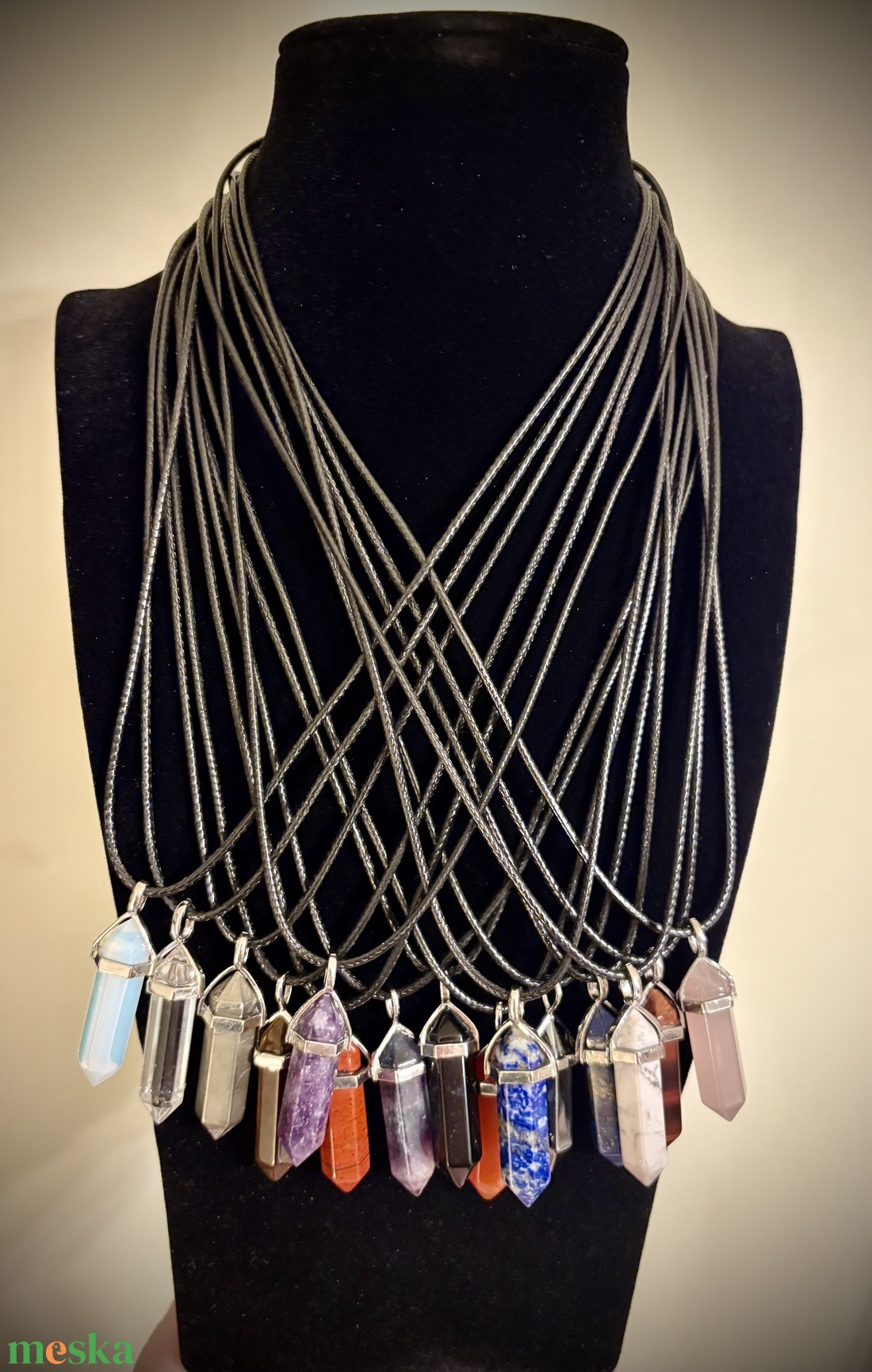 Nyaklánc Ásványcsúcsokkal - ékszer - karkötő - ásványkarkötő - Meska.hu