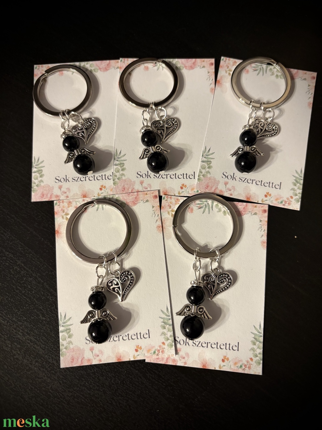 Ónix Ásvány Angyalkás Kulcstartó - táska & tok - kulcstartó & táskadísz - kulcstartó - Meska.hu