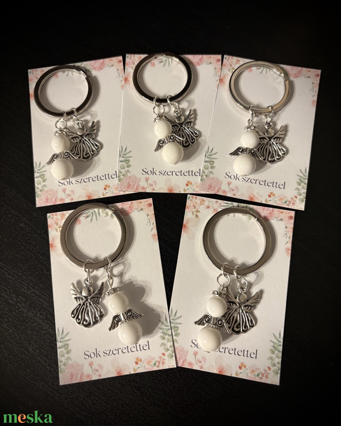 Kagylóhéj Ásvány Angyalkás Kulcstartó - táska & tok - kulcstartó & táskadísz - kulcstartó - Meska.hu
