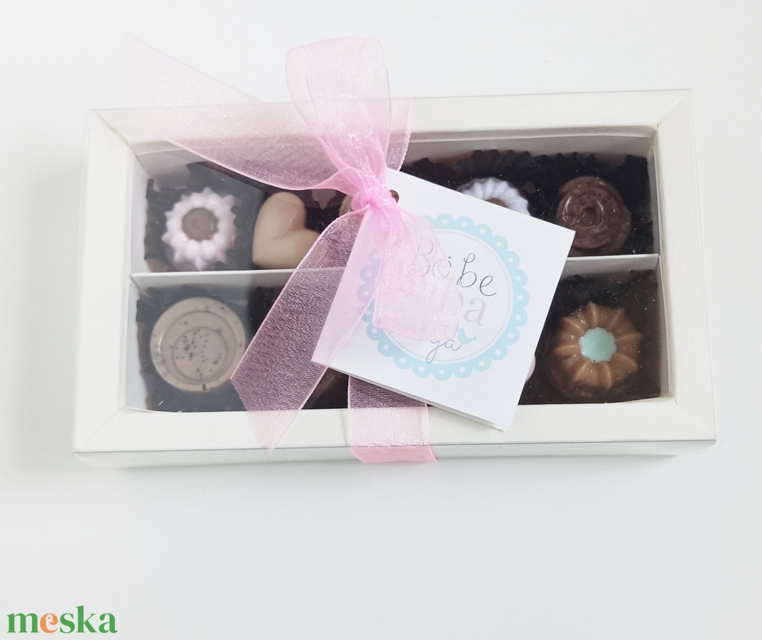 Csokis bonbon dekor szappanok kecsketejből, díszdobozban - szépségápolás - szappan & fürdés - kézműves szappan - Meska.hu