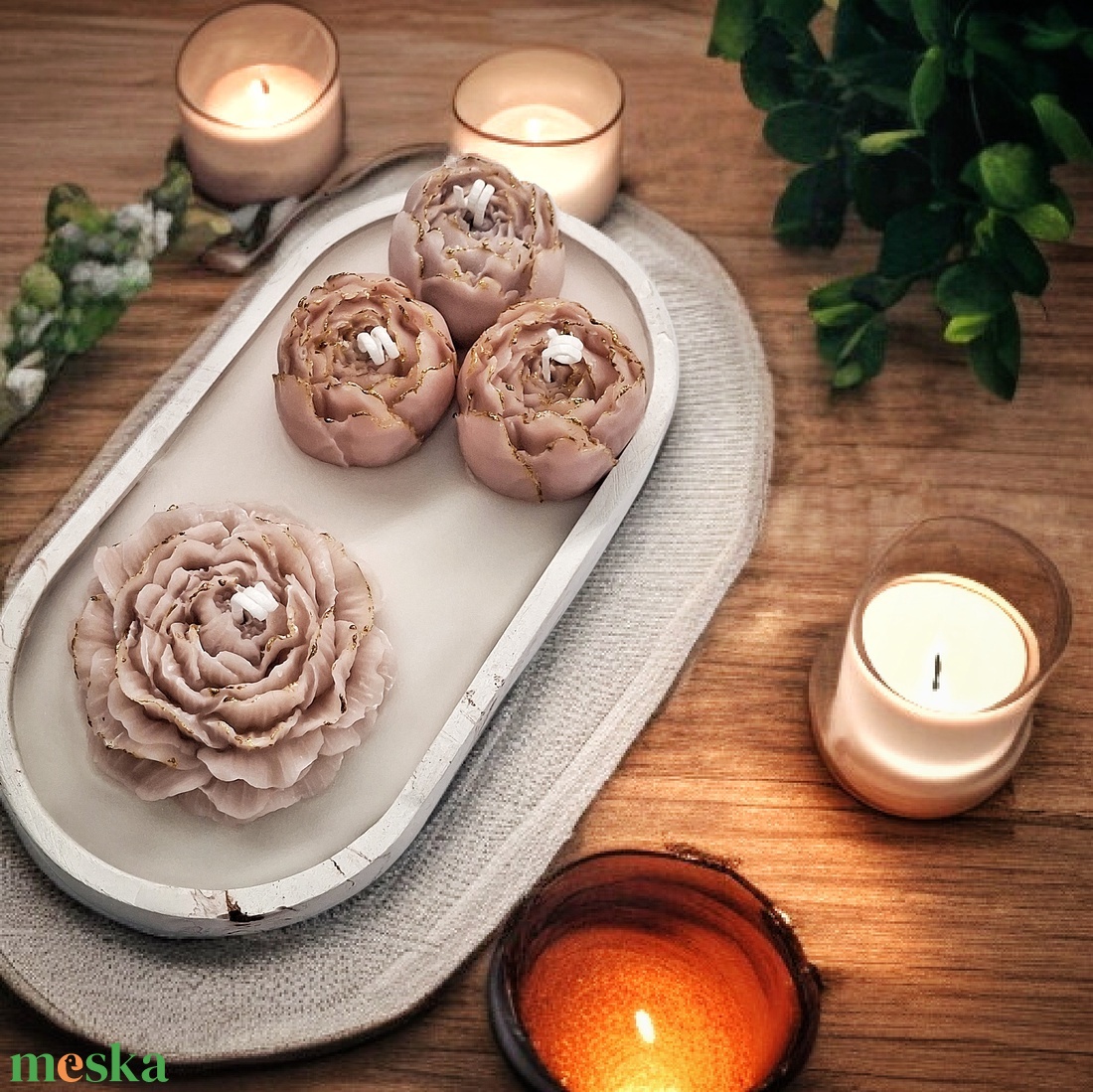 Vanília illatgyertya , gyertyatál - otthon & életmód - gyertya, illat, aroma - gyertya - Meska.hu