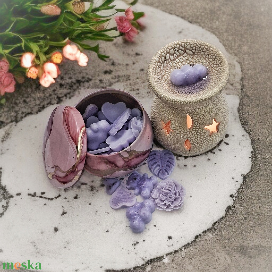 Levendulás relax  illatviasz  Díszdobozban  - otthon & életmód - gyertya, illat, aroma - illatviasz - Meska.hu