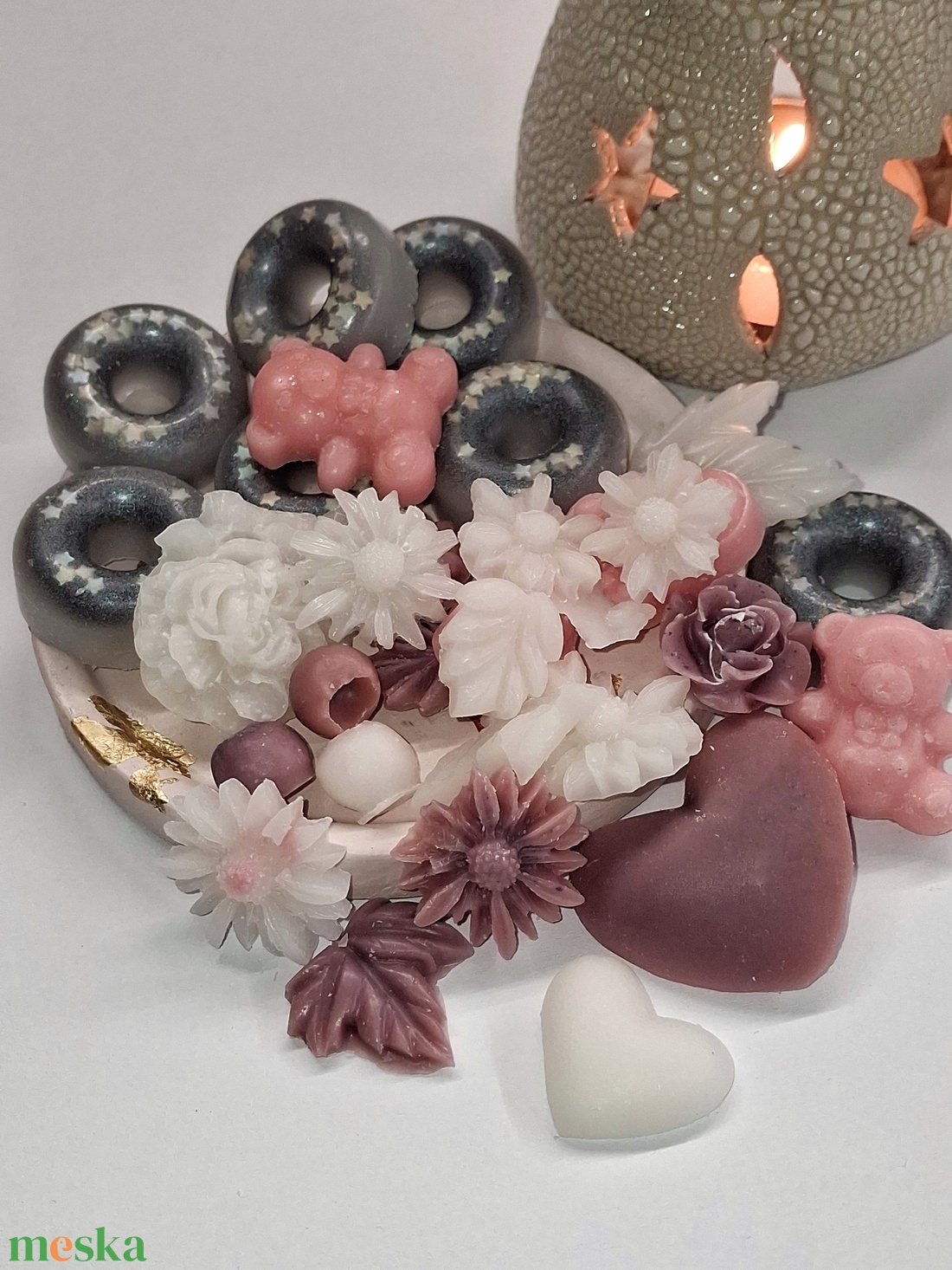 Orchidea Vanília illatú illatviasz díszdobozos ajándékcsomag - otthon & életmód - gyertya, illat, aroma - illatviasz - Meska.hu