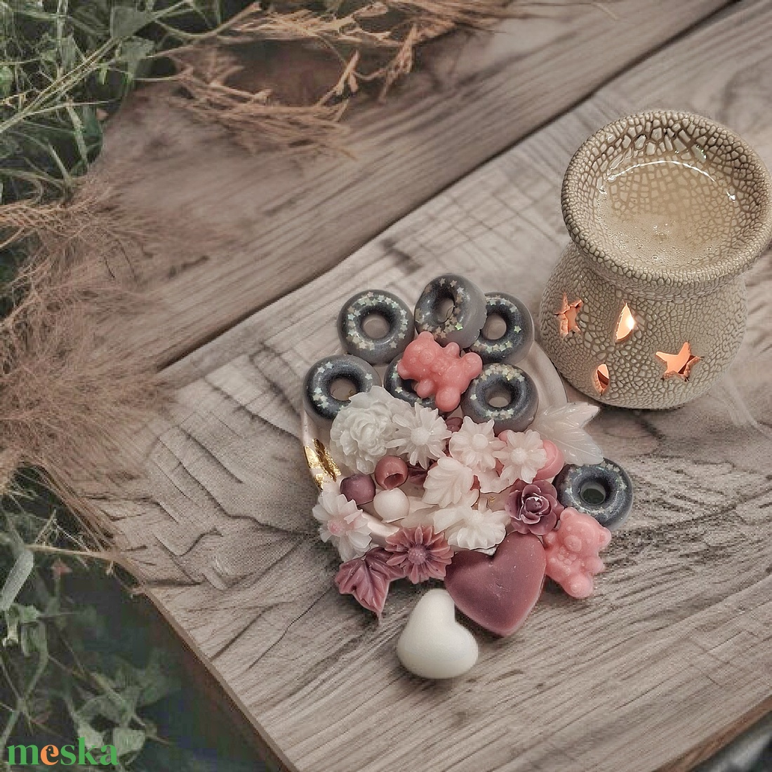 Orchidea Vanília illatú illatviasz díszdobozos ajándékcsomag - otthon & életmód - gyertya, illat, aroma - illatviasz - Meska.hu