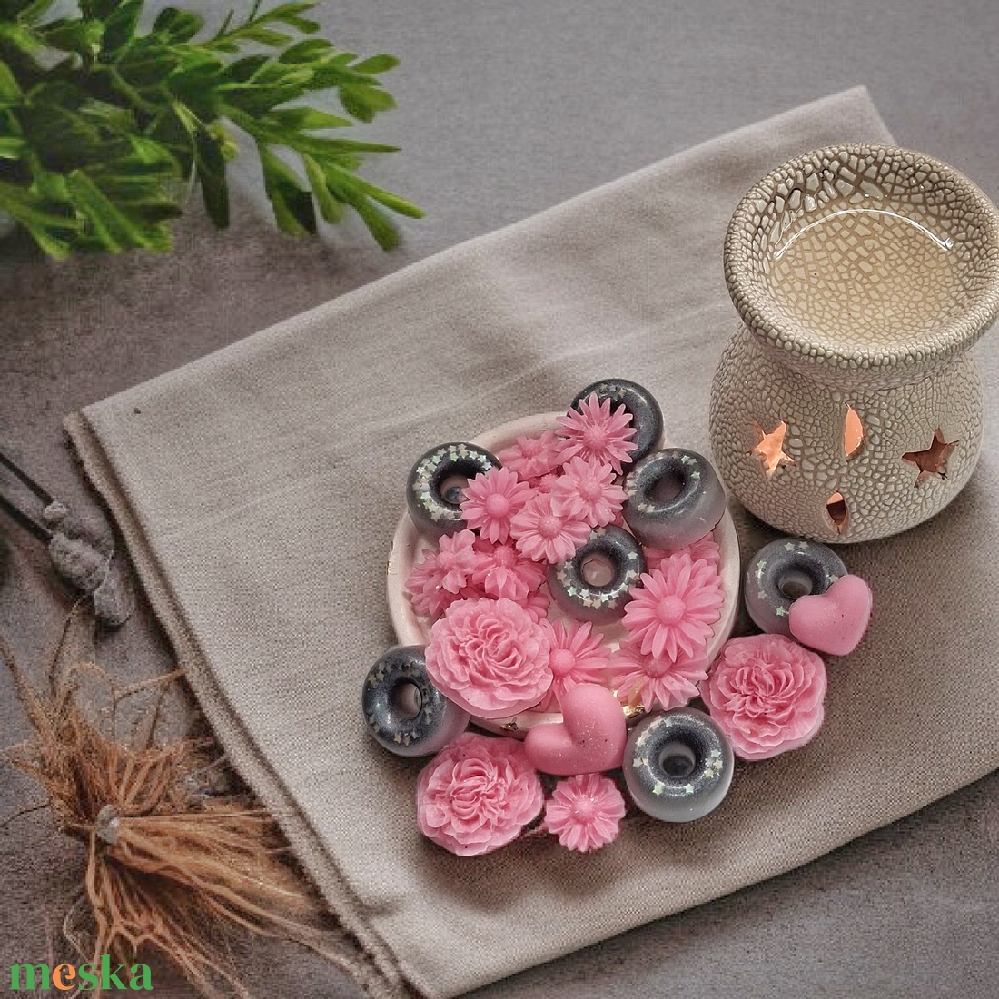 Orchidea Vanília illatú illatviasz díszdobozos ajándékcsomag - otthon & életmód - gyertya, illat, aroma - illatviasz - Meska.hu