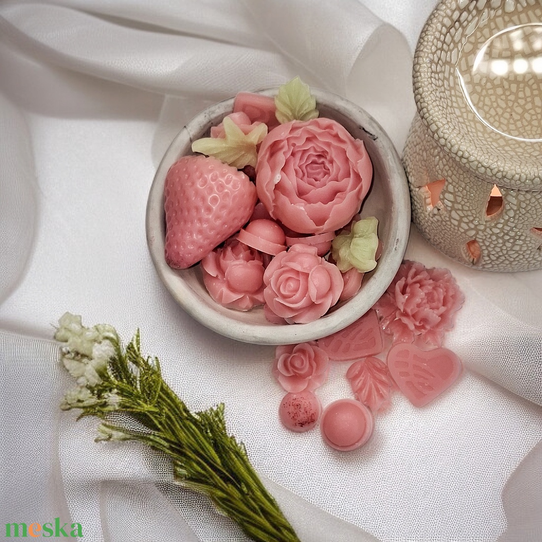 Eper pezsgő illatviasz  - otthon & életmód - gyertya, illat, aroma - illatviasz - Meska.hu