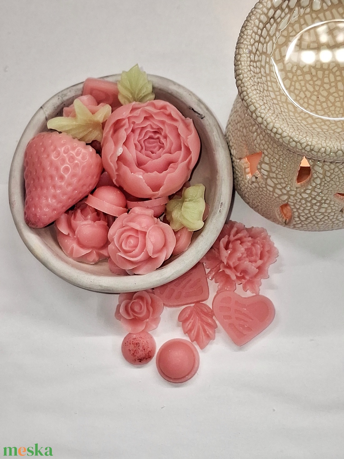 Eper pezsgő illatviasz  - otthon & életmód - gyertya, illat, aroma - illatviasz - Meska.hu