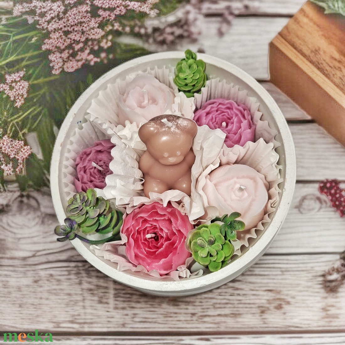 Rózsa ölelés gyertya tál  - otthon & életmód - gyertya, illat, aroma - gyertya - Meska.hu