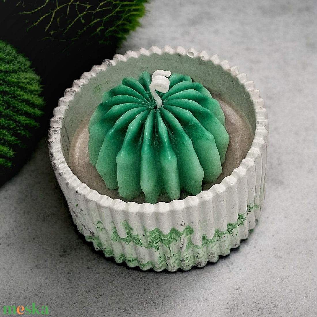 Kaktusz formájú gyertyatál - otthon & életmód - gyertya, illat, aroma - gyertya - Meska.hu