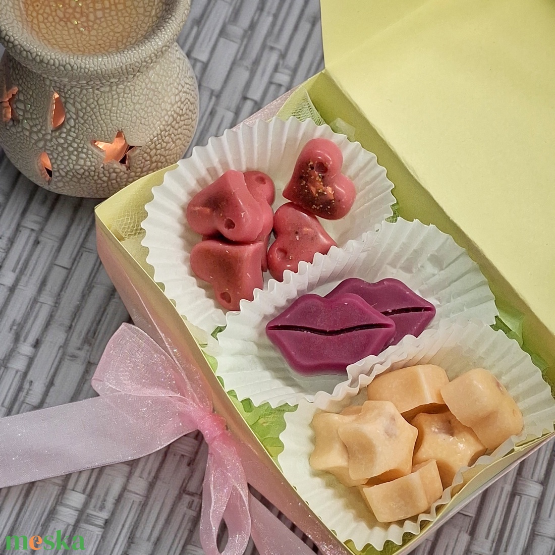 Valentin napi illatválogatás, díszdobozos ajándékcsomag - otthon & életmód - gyertya, illat, aroma - illatviasz - Meska.hu