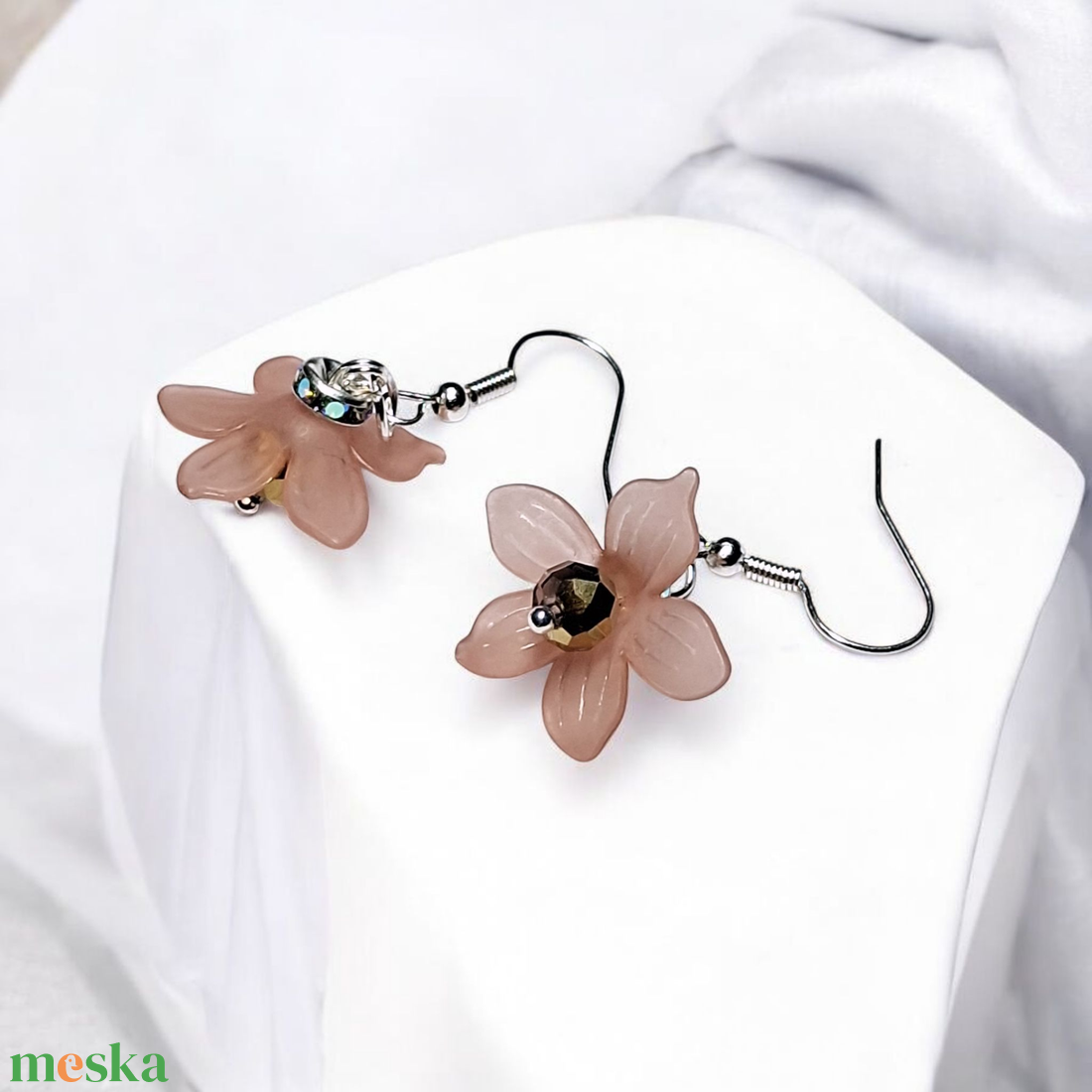 Virágos Mézes Barack illatú kényeztető ajándékbox nőknek ,  fülbevalóval - otthon & életmód - gyertya, illat, aroma - illatviasz - Meska.hu