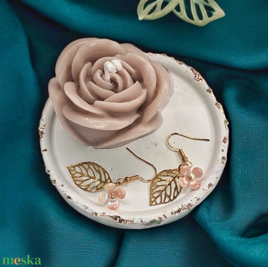 Orchidea illatú kényeztető mini ajándékcsomag nőknek ,  fülbevalóval - otthon & életmód - gyertya, illat, aroma - gyertya - Meska.hu