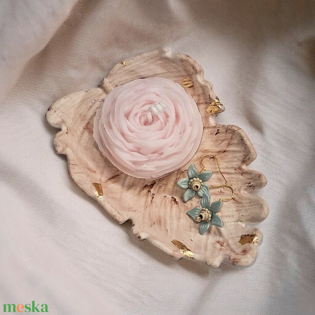 Orchidea illatú kényeztető mini ajándékcsomag nőknek ,  fülbevalóval - otthon & életmód - gyertya, illat, aroma - gyertya - Meska.hu