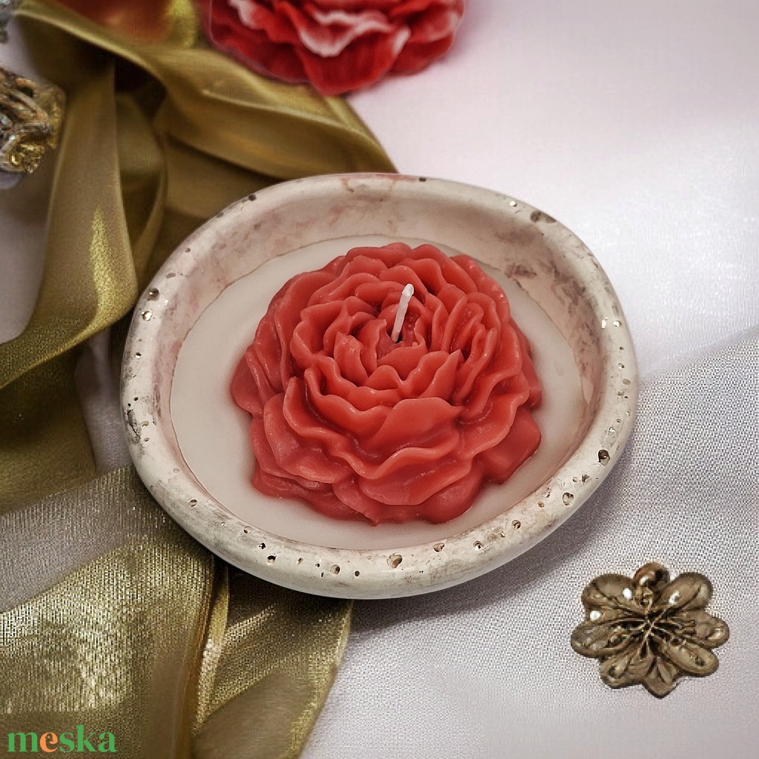 Eper illatgyertya , gyertyatál - otthon & életmód - gyertya, illat, aroma - gyertya - Meska.hu