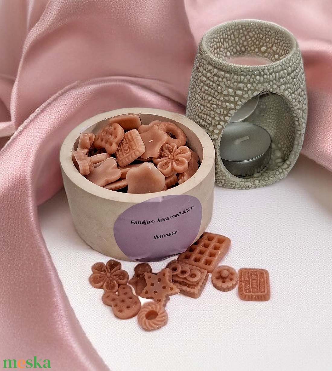 Fahéjas karamell illatviasz kerámia tálban  - otthon & életmód - gyertya, illat, aroma - illatviasz - Meska.hu