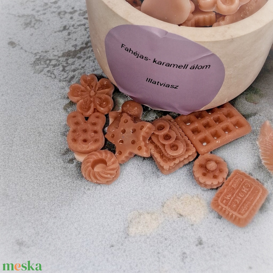 Fahéjas karamell illatviasz kerámia tálban  - otthon & életmód - gyertya, illat, aroma - illatviasz - Meska.hu