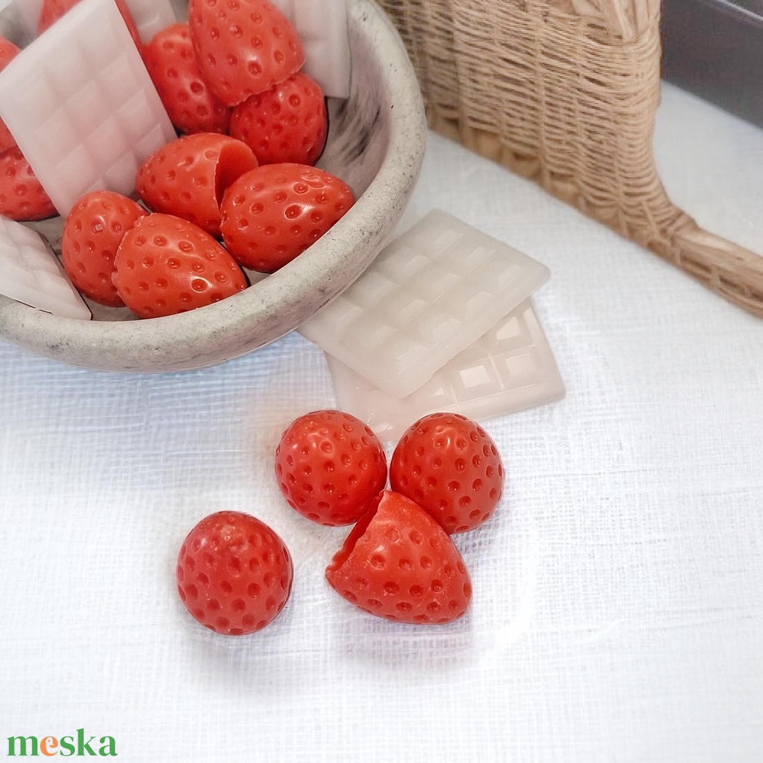 Csokis Eper illatviasz kerámia tálban  - otthon & életmód - gyertya, illat, aroma - illatviasz - Meska.hu