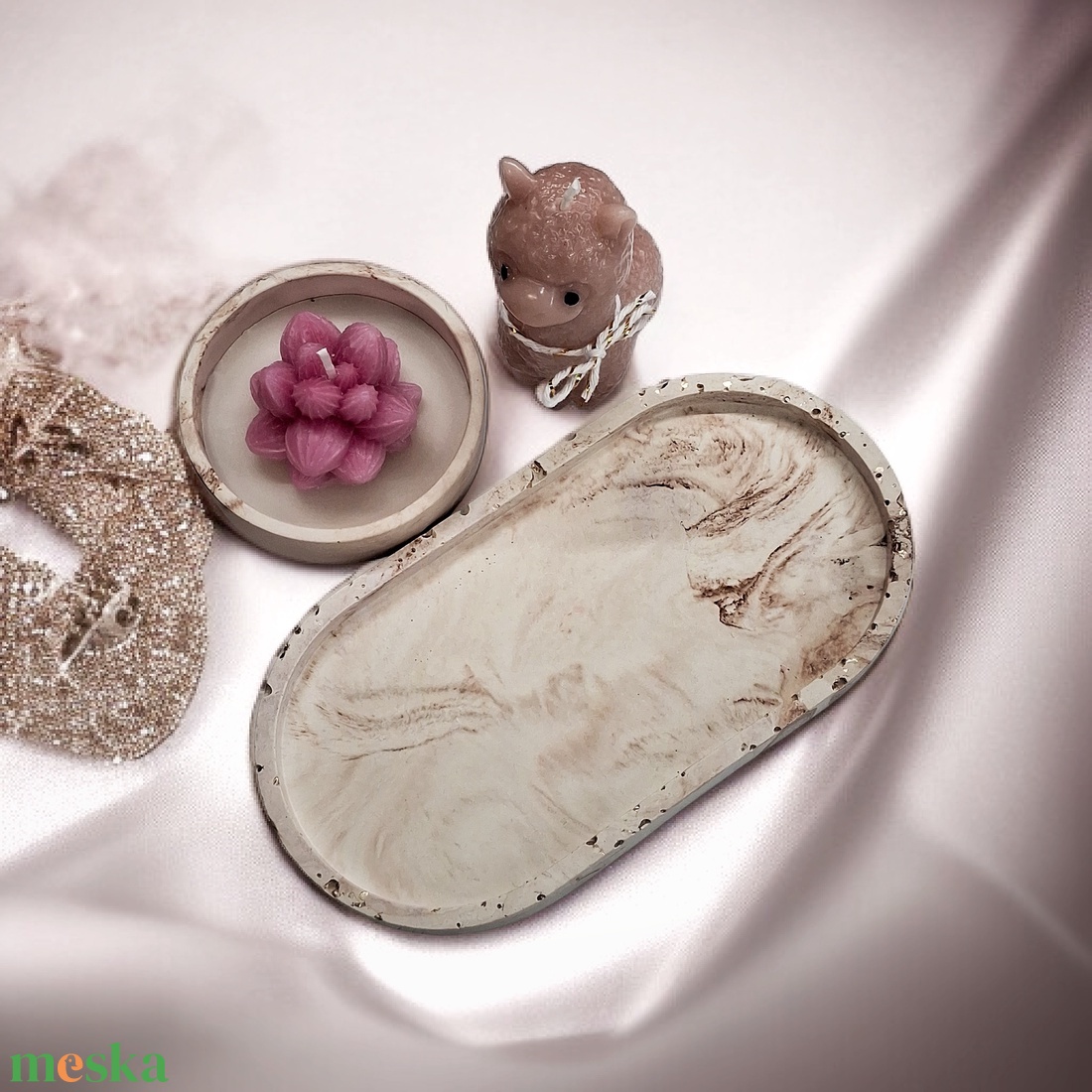 3 részes dekor gyertya szett ajándékba  - otthon & életmód - gyertya, illat, aroma - gyertya - Meska.hu