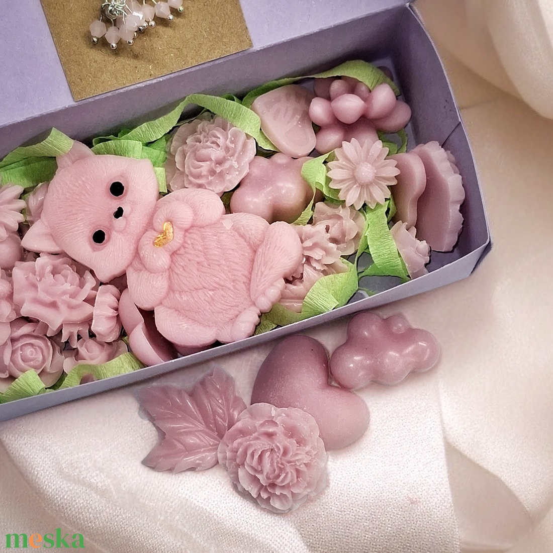 Ananász  Jázmin illatú kényeztető ajándékbox nőknek ,  fülbevalóval - otthon & életmód - gyertya, illat, aroma - illatviasz - Meska.hu