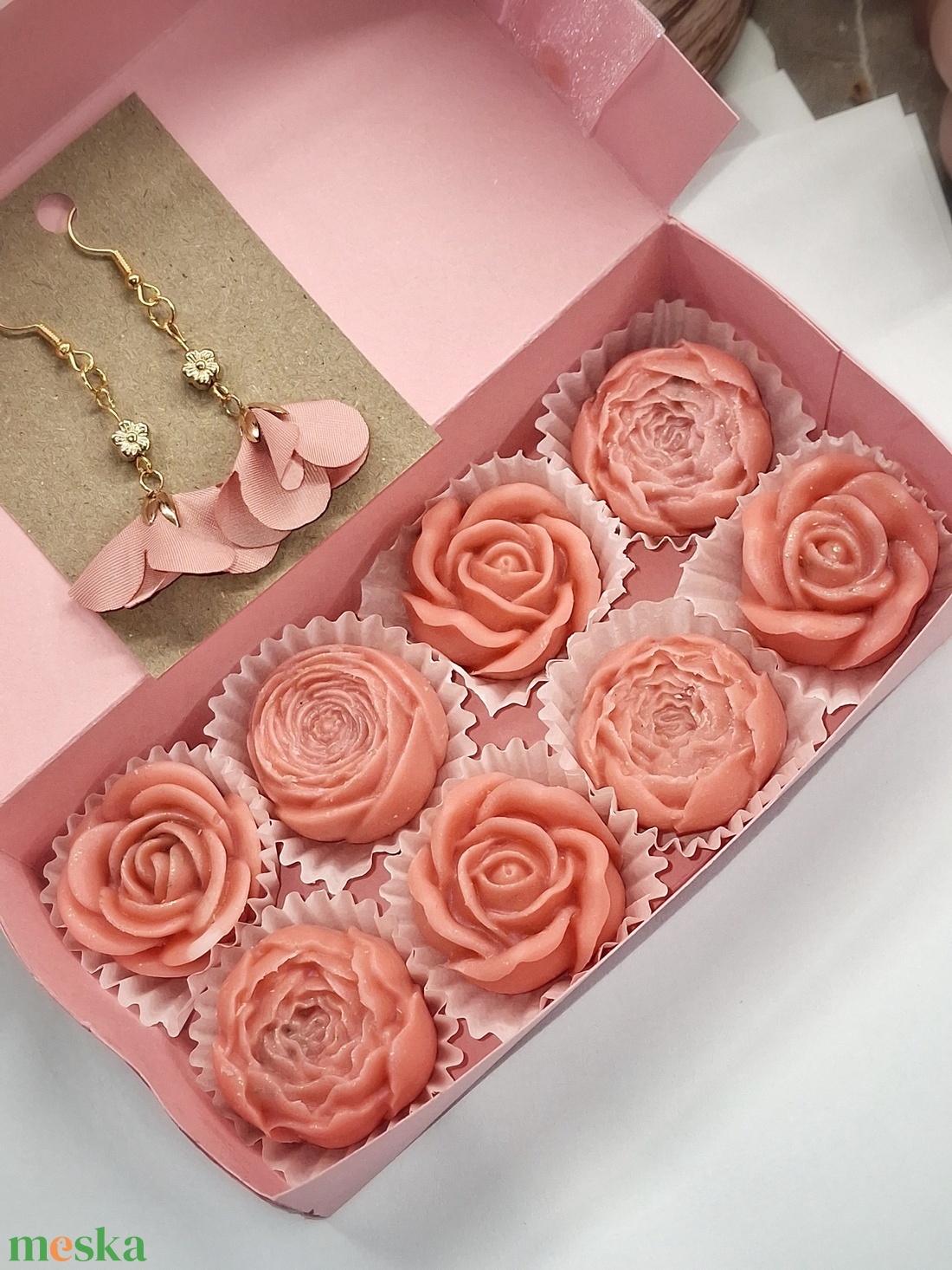 Ananász  Jázmin illatú kényeztető ajándékbox nőknek ,  fülbevalóval - otthon & életmód - gyertya, illat, aroma - illatviasz - Meska.hu