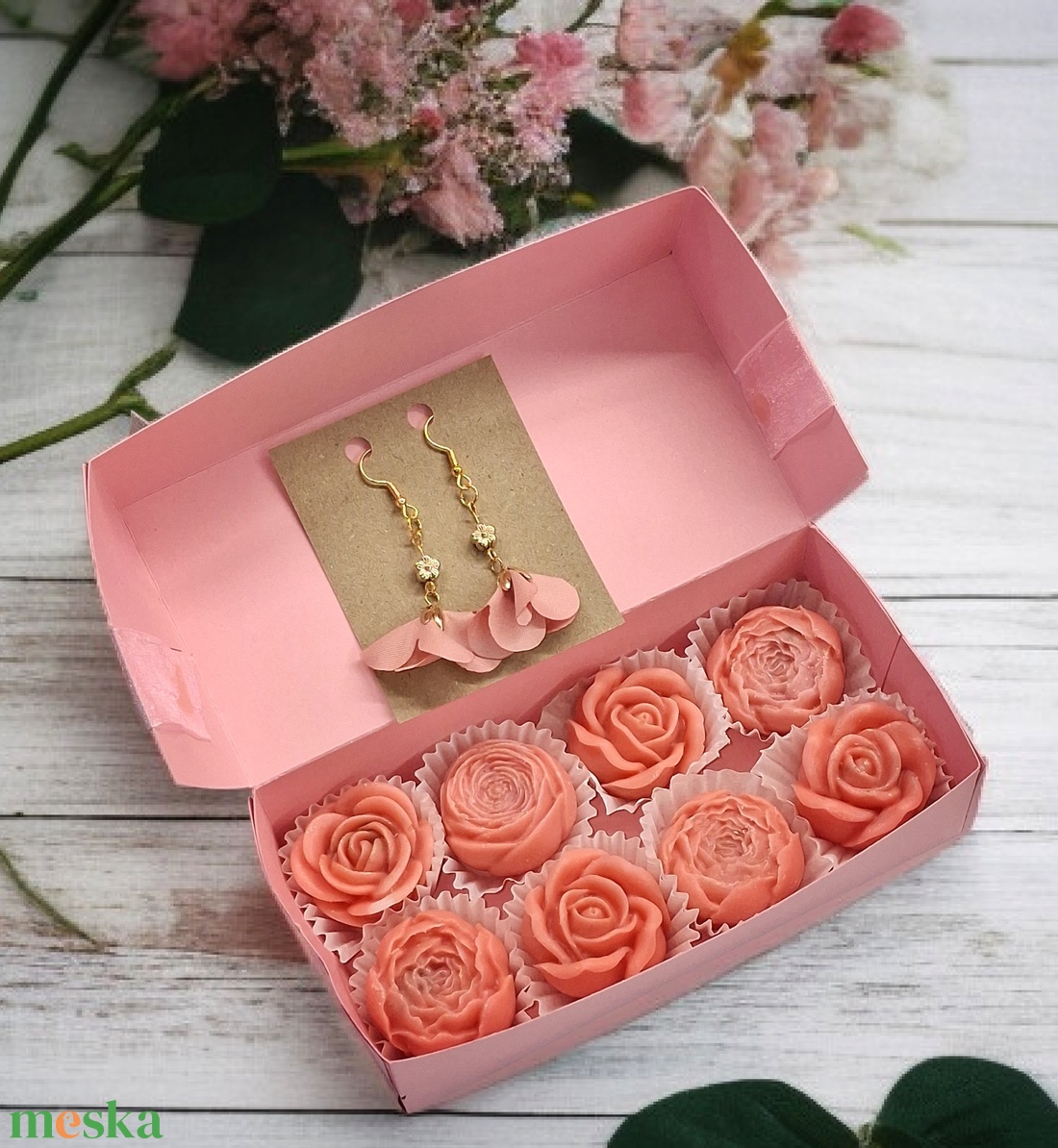 Ananász  Jázmin illatú kényeztető ajándékbox nőknek ,  fülbevalóval - otthon & életmód - gyertya, illat, aroma - illatviasz - Meska.hu