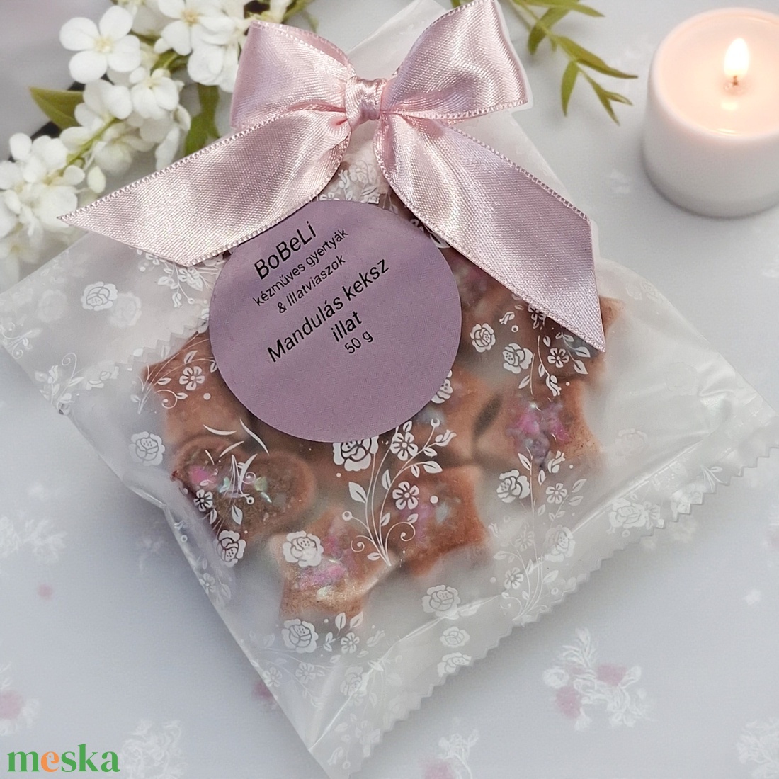 Illatviasz Mandulás keksz illattal - otthon & életmód - gyertya, illat, aroma - illatviasz - Meska.hu
