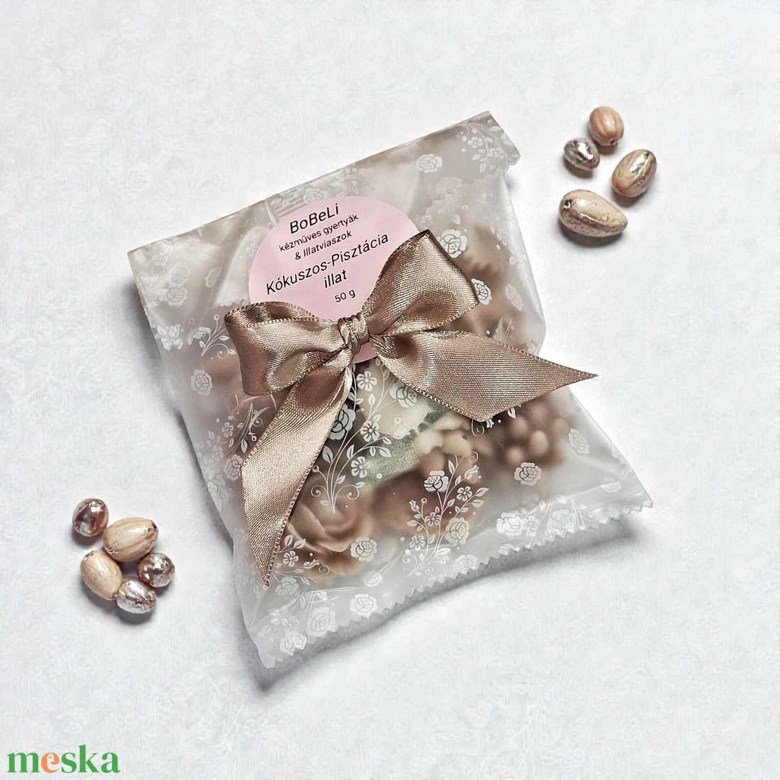 Illatviasz Kókuszos Pisztácia Ajándékba csomagolva  - otthon & életmód - gyertya, illat, aroma - illatviasz - Meska.hu