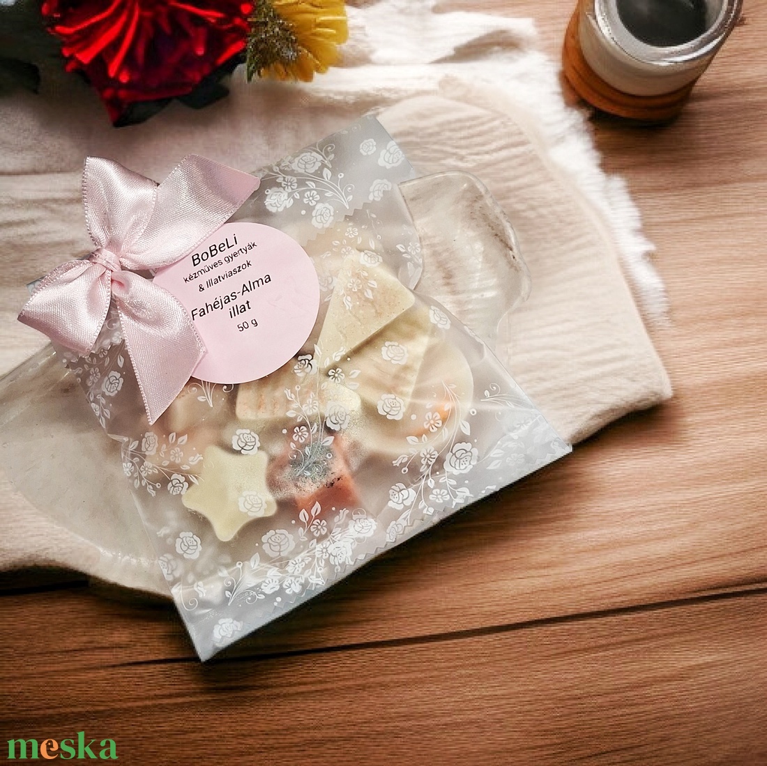 Fahéjas Alma illatviasz  - otthon & életmód - gyertya, illat, aroma - illatviasz - Meska.hu