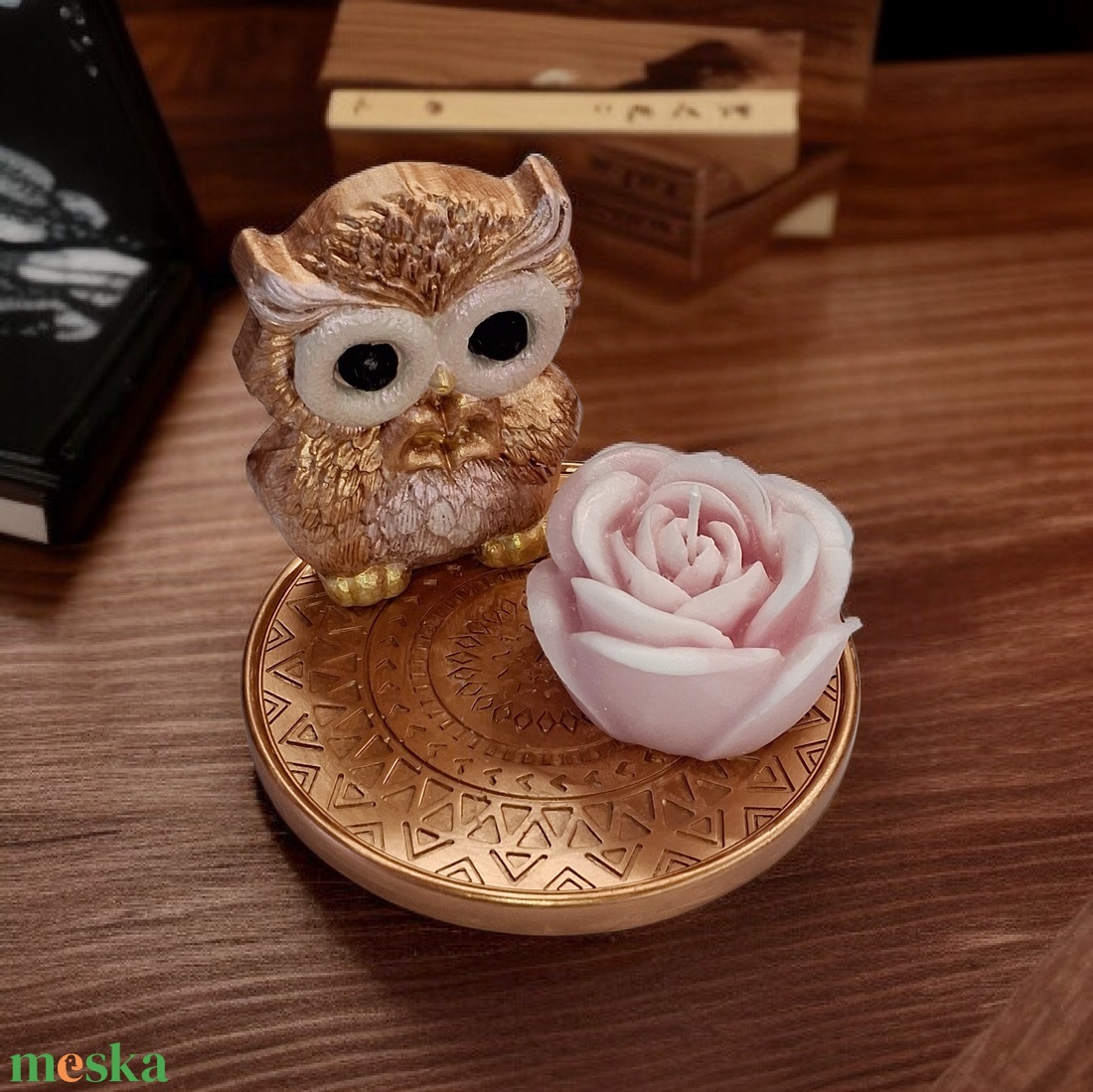 3 részes gyertya szett Nőnapra,  Anyák napjára  - otthon & életmód - dekoráció - asztal és polc dekoráció - dekorációs tál, tartó - Meska.hu