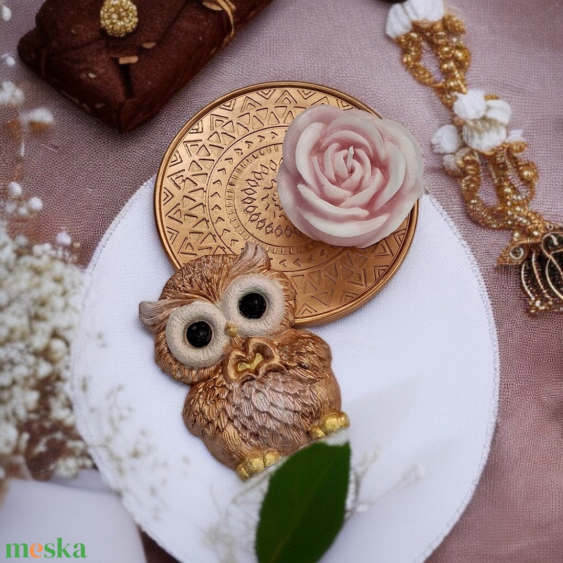 3 részes gyertya szett Nőnapra,  Anyák napjára  - otthon & életmód - dekoráció - asztal és polc dekoráció - dekorációs tál, tartó - Meska.hu