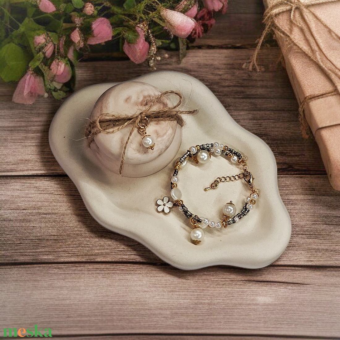 3 részes ajádék szett Nőnapra,  Anyák napjára  - otthon & életmód - dekoráció - asztal és polc dekoráció - dekorációs tál, tartó - Meska.hu