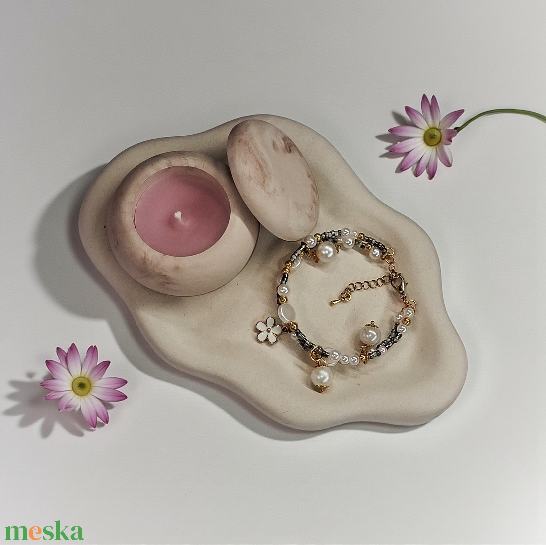 3 részes ajádék szett Nőnapra,  Anyák napjára  - otthon & életmód - dekoráció - asztal és polc dekoráció - dekorációs tál, tartó - Meska.hu