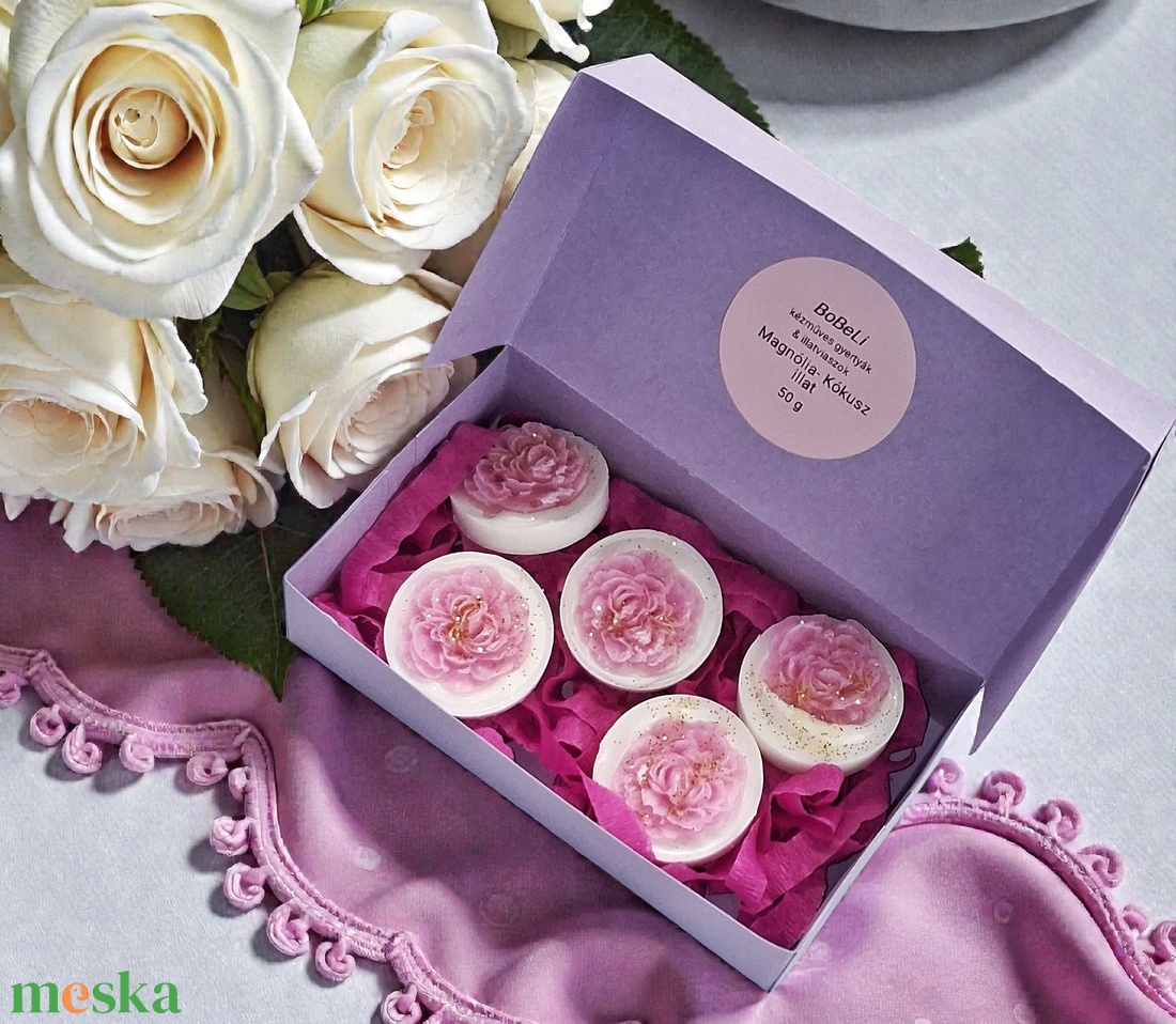 Illatviasz Kókuszos  Magnólia Ajándékba csomagolva  - otthon & életmód - gyertya, illat, aroma - illatviasz - Meska.hu