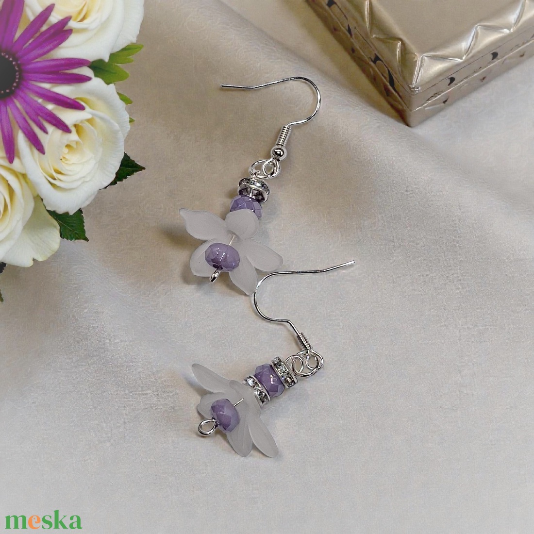 Fülbevaló díszdobozban személyes üzenettel - ékszer - fülbevaló - lógó fülbevaló - Meska.hu