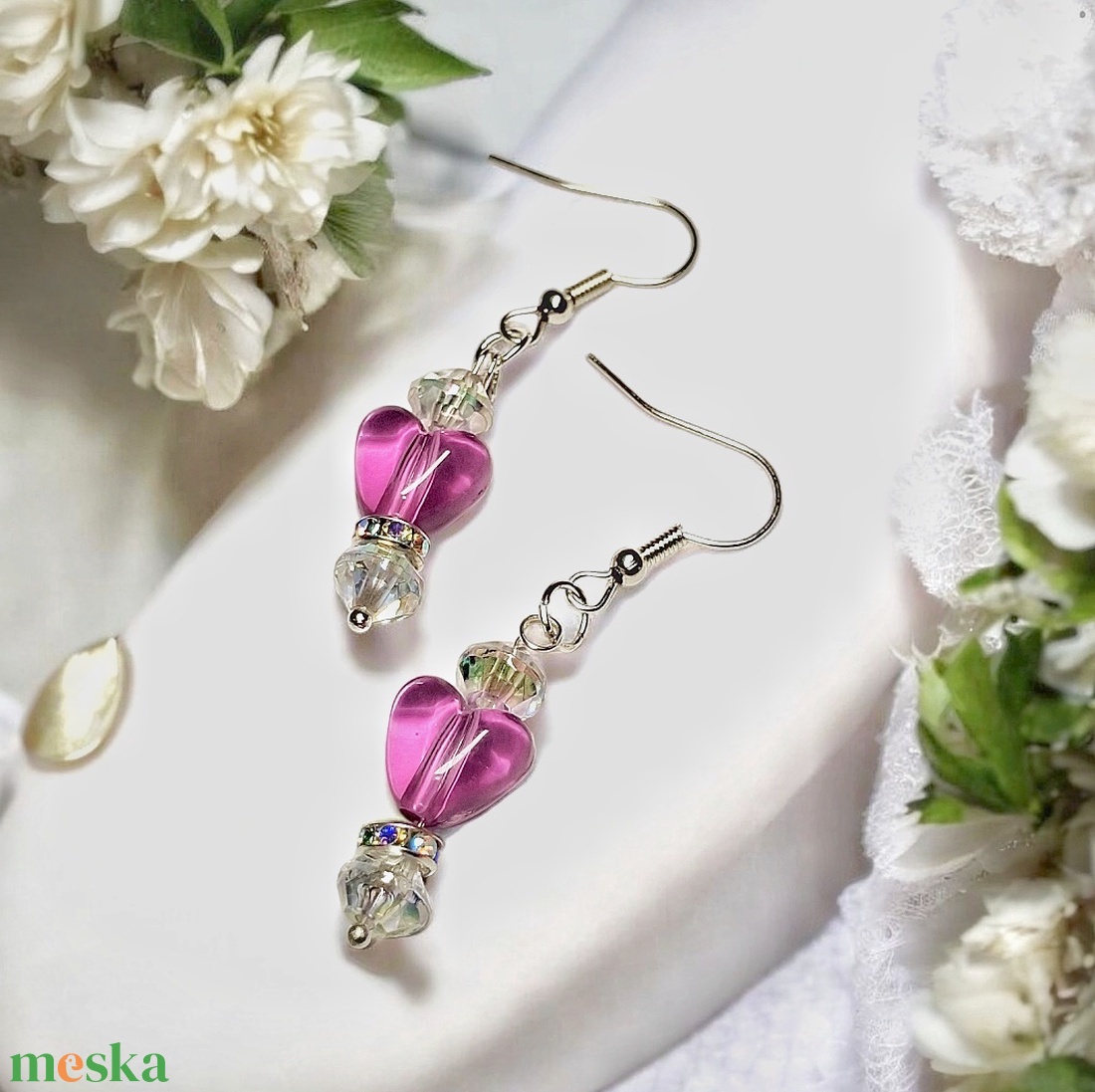 Fülbevaló díszdobozban személyes üzenettel - ékszer - fülbevaló - lógó fülbevaló - Meska.hu