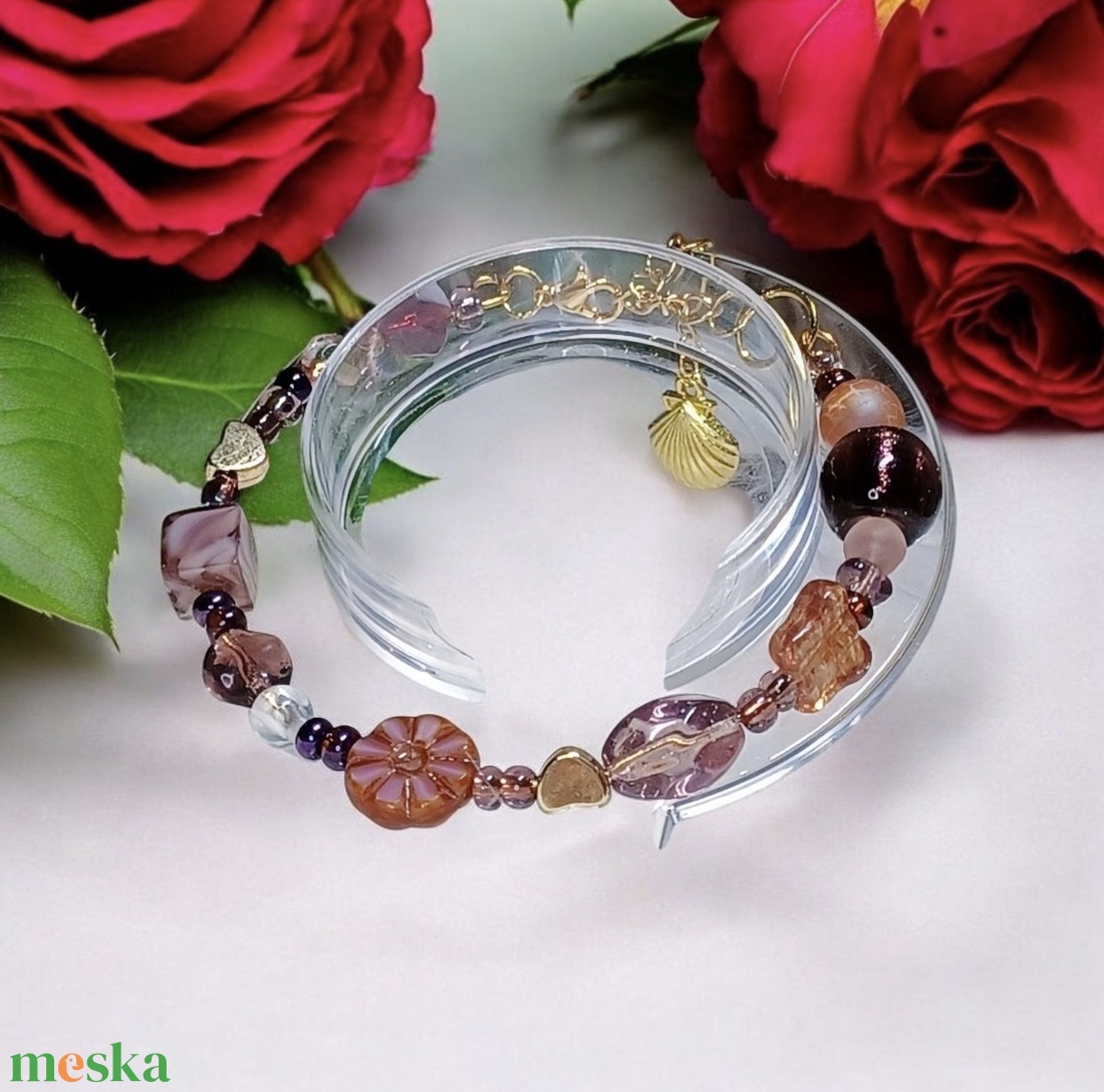 Gyöngy  karkötő díszdobozban személyes üzenettel - ékszer - karkötő - memóriadrótos karkötő - Meska.hu