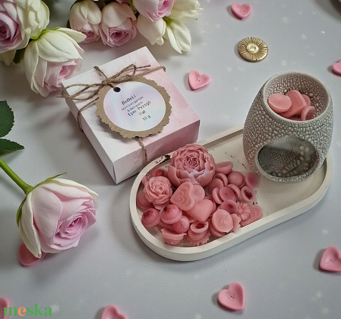 Eper pezsgő illatviasz  - otthon & életmód - gyertya, illat, aroma - illatviasz - Meska.hu