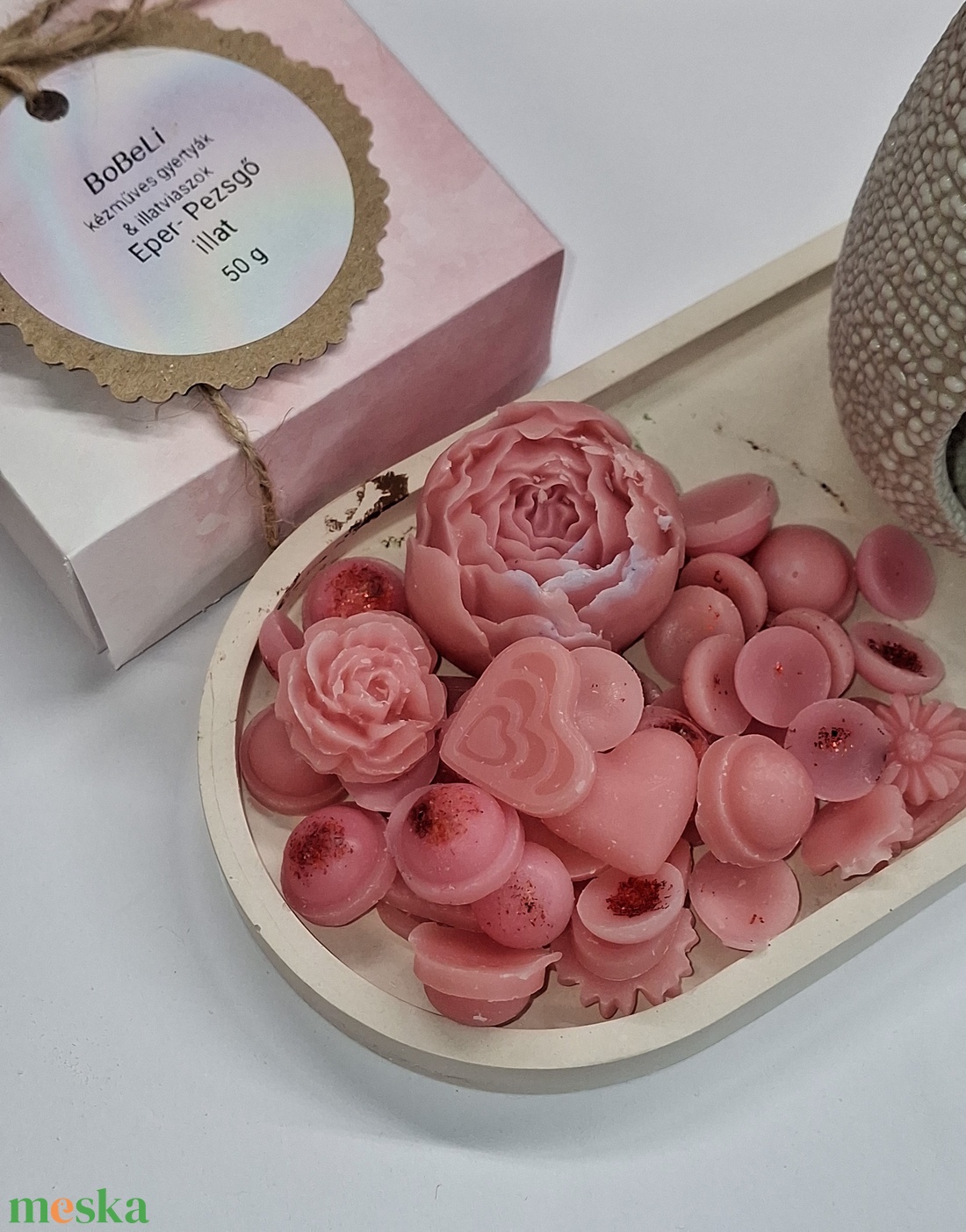 Eper pezsgő illatviasz  - otthon & életmód - gyertya, illat, aroma - illatviasz - Meska.hu