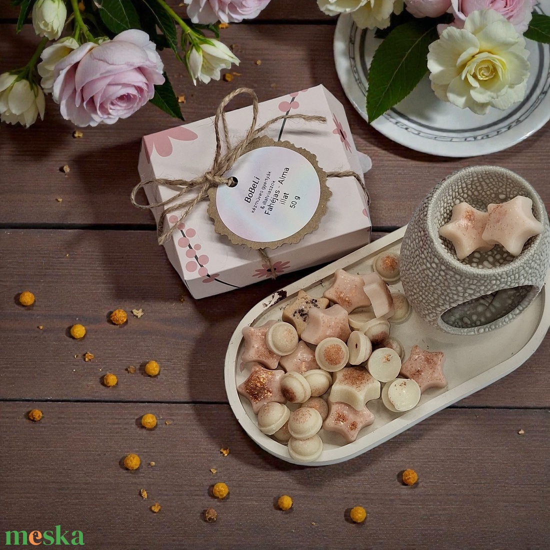 Fahéjas Alma illatviasz  - otthon & életmód - gyertya, illat, aroma - illatviasz - Meska.hu