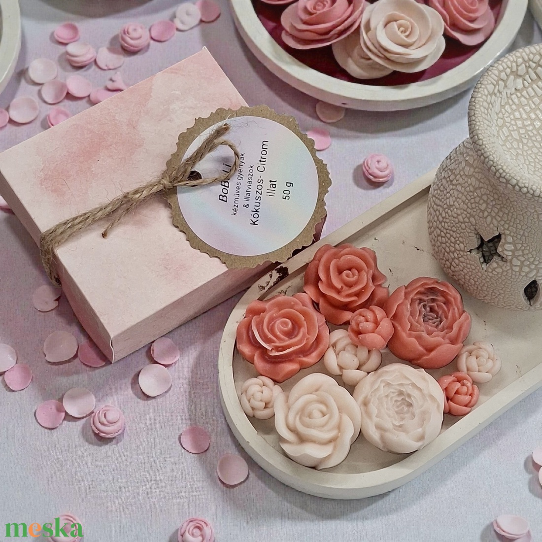 Illatviasz Kókuszos citrom illat  Ajándékba csomagolva  - otthon & életmód - gyertya, illat, aroma - illatviasz - Meska.hu