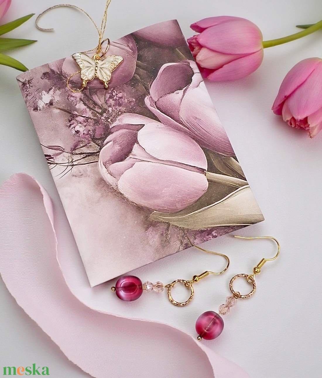 Fülbevaló díszcsomagolásban  - ékszer - fülbevaló - lógó fülbevaló - Meska.hu