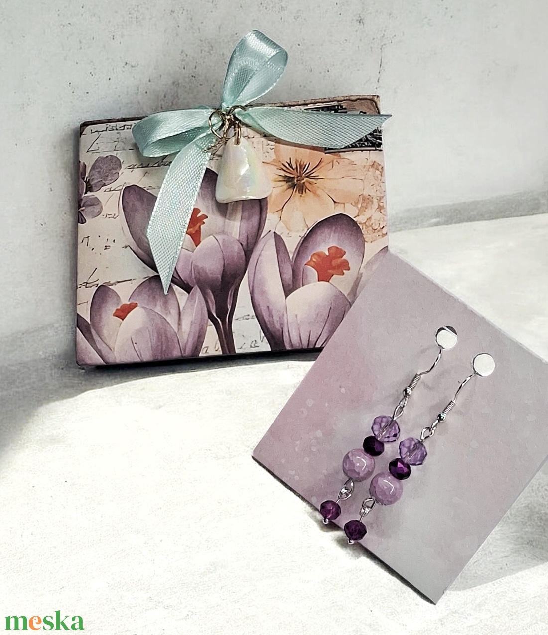 Ajándék nőknek � romantikus  fülbevaló elegáns dísztasakkal - ékszer - fülbevaló - lógó fülbevaló - Meska.hu