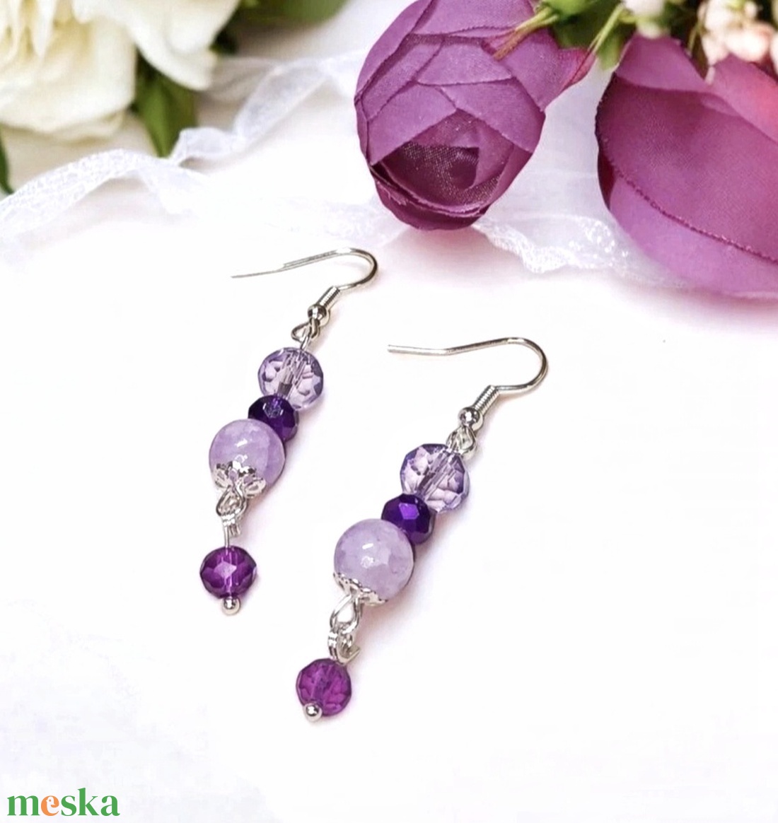 Ajándék nőknek � romantikus  fülbevaló elegáns dísztasakkal - ékszer - fülbevaló - lógó fülbevaló - Meska.hu