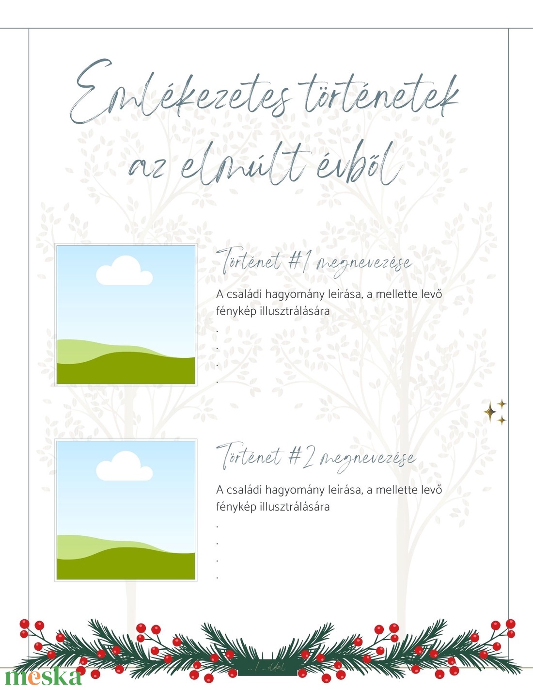 Karácsonyi emlékek sablon (gyerek változat) - művészet - grafika & illusztráció - digitális - Meska.hu