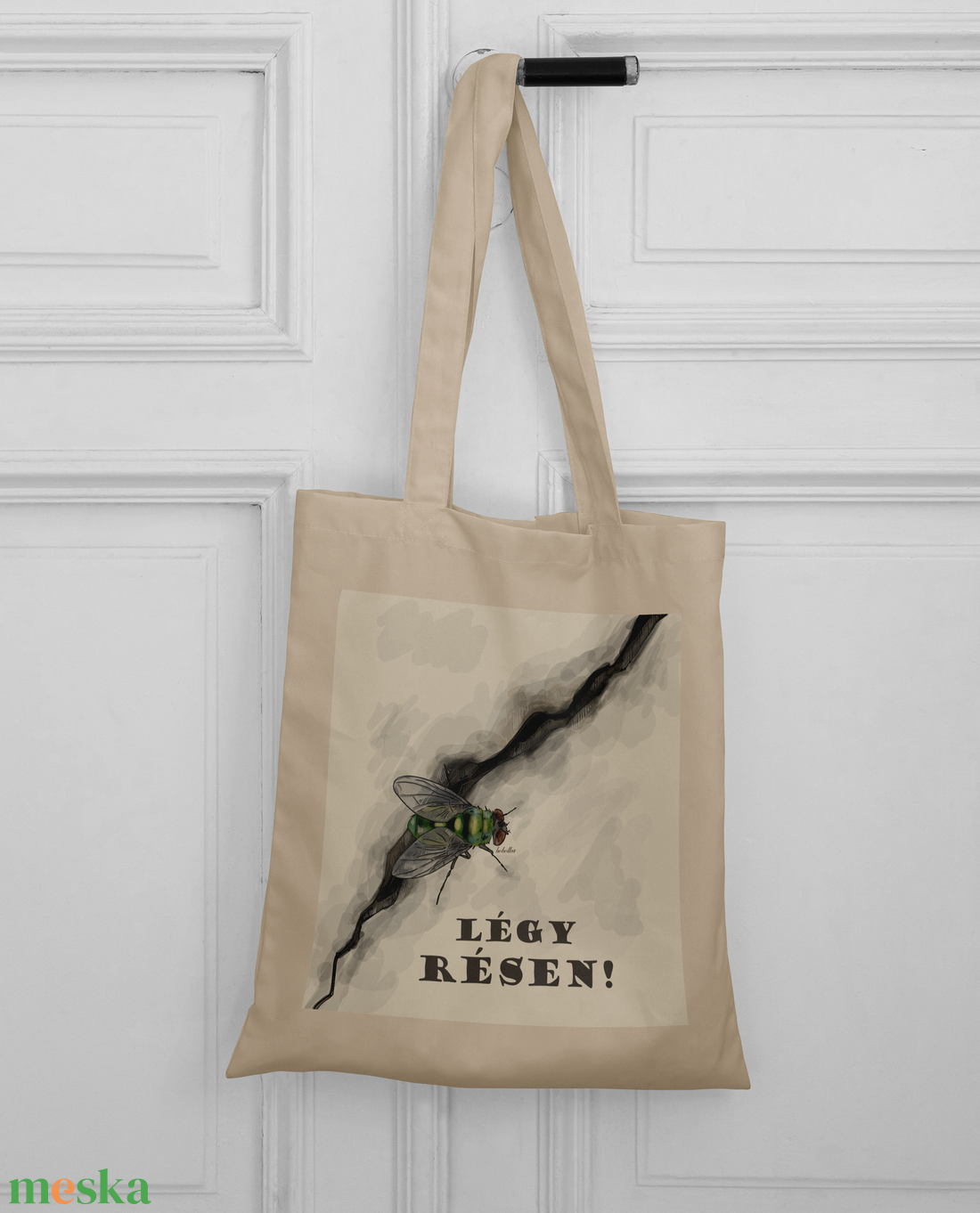 Vászontáska "Légy résen!" grafikával akciós termékkép 1